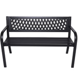 Wallaroo Steel Outdoor Garden Bench - Lattice - Side View