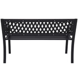 Wallaroo Steel Outdoor Garden Bench - Lattice - Top-Down View