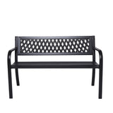 Wallaroo Steel Outdoor Garden Bench - Lattice - Rear View