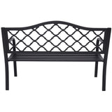 Wallaroo Steel Outdoor Garden Bench - Elegant - Top-Down View