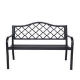 Wallaroo Steel Outdoor Garden Bench - Elegant - Rear View