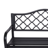Wallaroo Steel Outdoor Garden Bench - Elegant - Close-Up Angle