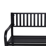 Wallaroo Steel Outdoor Garden Bench - Modern - Close-Up Angle