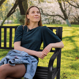 Wallaroo Steel Outdoor Garden Bench - Modern - Low Angle