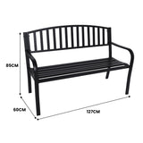 Wallaroo Steel Outdoor Garden Bench - Classic - Front View