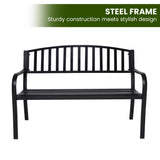 Wallaroo Steel Outdoor Garden Bench - Classic - Rear View