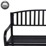 Wallaroo Steel Outdoor Garden Bench - Classic - Close-Up Angle