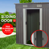 Wallaroo 4ft x 8ft Garden Shed with Base Flat Roof Outdoor Storage - Grey - Top-Down View