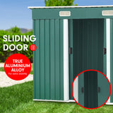 Wallaroo 4ft x 8ft Garden Shed Flat Roof Outdoor Storage - Green - Top-Down View