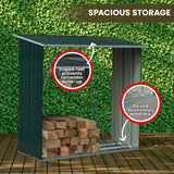 Wallaroo Wood Storage Shed Galvanized Steel - Green - 45-Degree Angle
