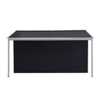 Wallaroo 10x8ft Zinc Steel Garden Shed with Open Storage - Black