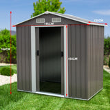 Wallaroo Garden Shed Spire Roof 4ft x 6ft Outdoor Storage Shelter - Grey - Extra Image