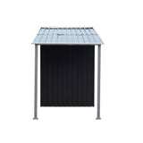 Wallaroo 4x8ft Zinc Steel Garden Shed with Open Storage - Black - Side View