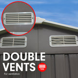 Wallaroo Garden Shed Spire Roof 6ft x 8ft Outdoor Storage Shelter - Grey - Low Angle