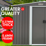 Wallaroo Garden Shed Spire Roof 8ft x 8ft Outdoor Storage Shelter - Grey - Rear View
