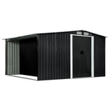 Wallaroo Garden Shed with Semi-Closed Storage 8*8FT - Black - Side View
