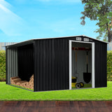 Wallaroo Garden Shed with Semi-Closed Storage 8*8FT - Black - Extra Image