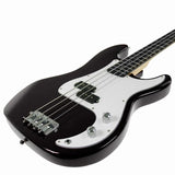 Karrera 39in Electric Guitar Bass Tuner Music 4-String Instrument Full Size Black - Front View
