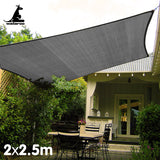 Wallaroo Outdoor Sun Shade Sail Canopy Grey Rectangle 2 x 2.5M - Rear View