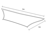 Wallaroo Rectangular Shade Sail 3m x 5m -Grey - 45-Degree Angle