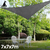 Wallaroo Outdoor Sun Shade Sail Canopy Grey Triangle 7 x 7 x 7M - Rear View