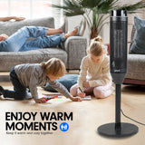 Pronti Electric Tower Heater 2000W Ceramic Portable Remote - Black - Front View
