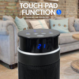 Pronti Electric Tower Heater 2000W Ceramic Portable Remote - Black - Side View