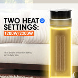 Pronti Electric Tower Heater 2000W Ceramic Portable Remote - Black - Top-Down View