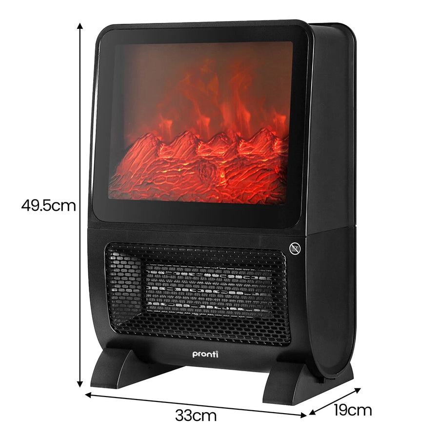 Pronti 2000W 3D Fire PTC Electric Portable Room Heater