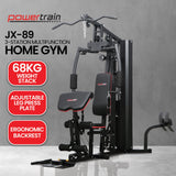 Powertrain Jx-89 Multi Station Home Gym 68kg Weight Cable Machine - Front View