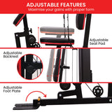 Powertrain Jx-89 Multi Station Home Gym 68kg Weight Cable Machine - Close-Up Angle