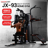 Powertrain Multi Station Home Gym 150lbs Weights Punching Bag - Front View