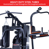 Powertrain Multi Station Home Gym 150lbs Weights Punching Bag - Close-Up Angle