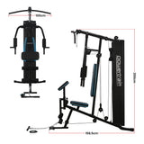 Powertrain JX-300 Multi Station Home Gym 44kg Weight Stack Cable Machine, Curl Pad Leg Extension and Pull-down Bar - Side View