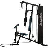 Powertrain JX-300 Multi Station Home Gym 44kg Weight Stack Cable Machine, Curl Pad Leg Extension and Pull-down Bar - Top-Down View