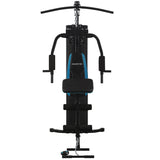 Powertrain JX-300 Multi Station Home Gym 44kg Weight Stack Cable Machine, Curl Pad Leg Extension and Pull-down Bar - 45-Degree Angle