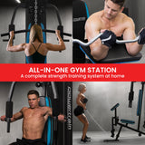 Powertrain JX-300 Multi Station Home Gym 44kg Weight Stack Cable Machine, Curl Pad Leg Extension and