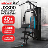 Powertrain JX-300 Multi Station Home Gym 44kg Weight Stack Cable Machine, Curl Pad Leg Extension and Pull-down Bar - Extra Image