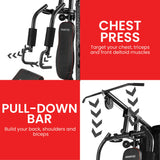 Powertrain Multi Station Home Gym With 68kg Weights Preacher Curl Pad - Low Angle