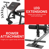 Powertrain Multi Station Home Gym with 68kg Weights Preacher Curl Pad