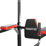 Powertrain Power Tower J06 Multifunction Strength Training Station with Pull-Up Bar Leg Raise Station Dip Bar - Front View