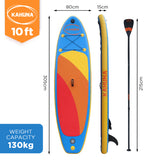 Kahuna Hana Inflatable Stand Up Paddle Board 10FT w/ iSUP Accessories - Low Angle