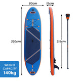 Kahuna Kai Premium Sports 10.6FT Inflatable Paddle Board - Front View