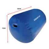 Powertrain Sports Inflatable Gymnastics Air Barrel Exercise Roller 120 x 75cm - Blue - Close-Up Angle