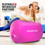 Powertrain Sports Inflatable Gymnastics Air Barrel Exercise Roller 120 x 75cm - Pink - Extra Image