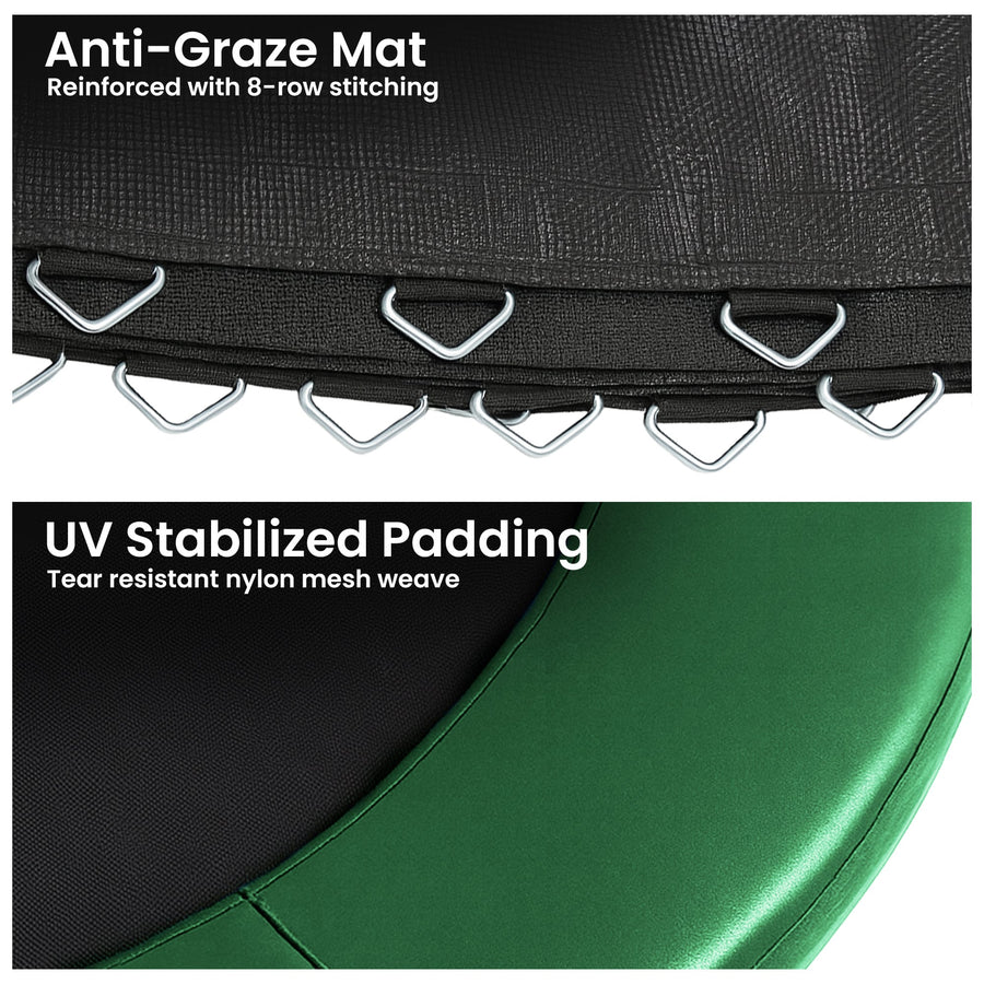 Kahuna 10ft Replacement Trampoline Safety Pad Cover and Jumping Spring Mat - Green