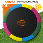 Kahuna 10ft Replacement Trampoline Safety Pad Cover and Jumping Spring Mat - Rainbow