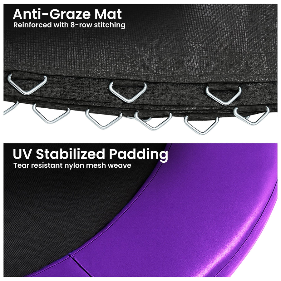 Kahuna 12ft Replacement Trampoline Safety Pad Cover and Jumping Spring Mat - Purple