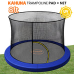 Kahuna 8ft Trampoline Pad and Net - Blue
