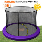 Kahuna 12ft Trampoline Pad and Net - Purple